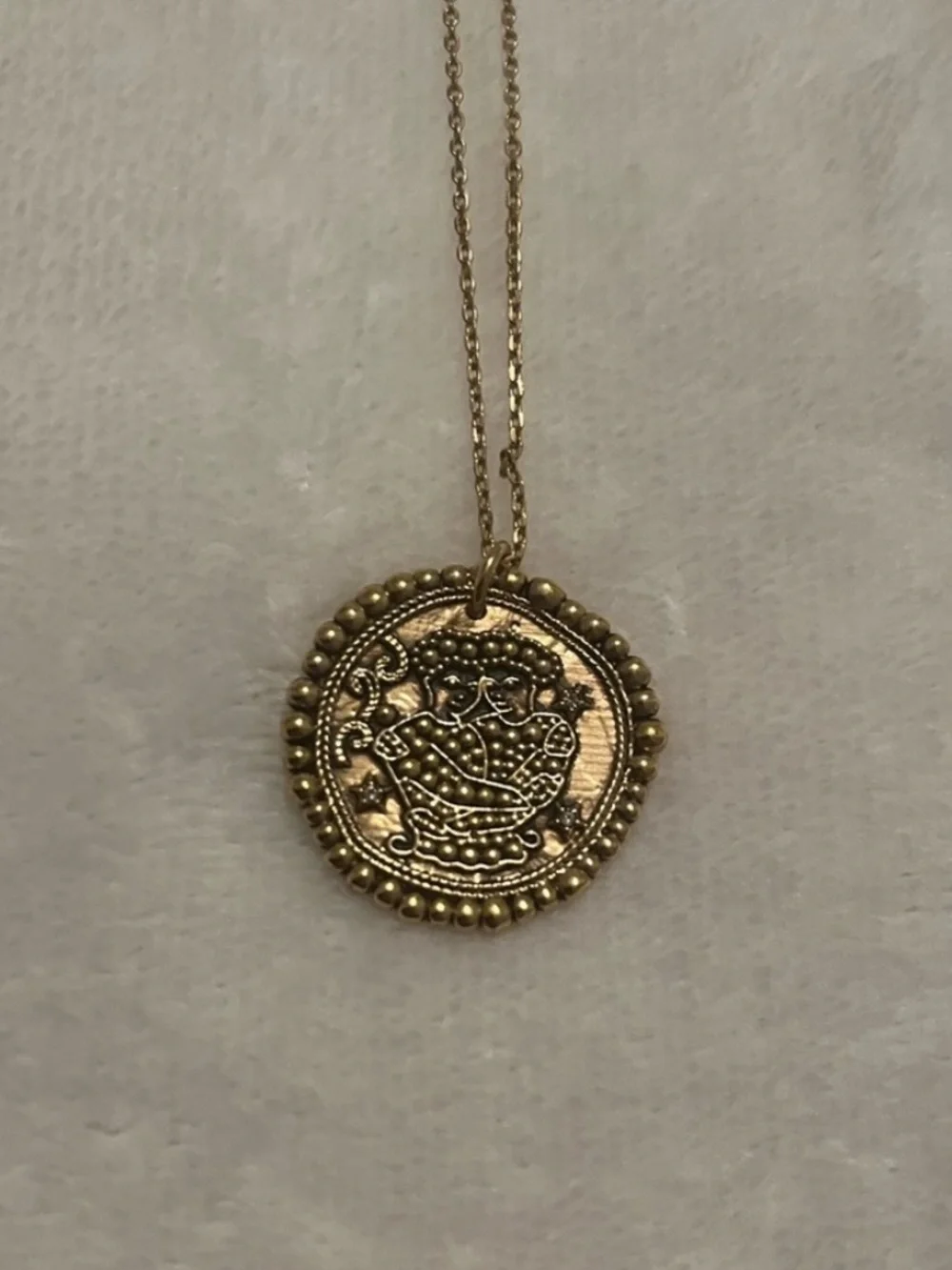 Maje Gold Zodiac Gemini Pendant Necklace
